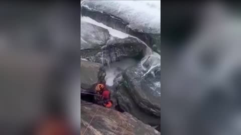 Father And Daughter Rescued From Treacherous Sea Waves
