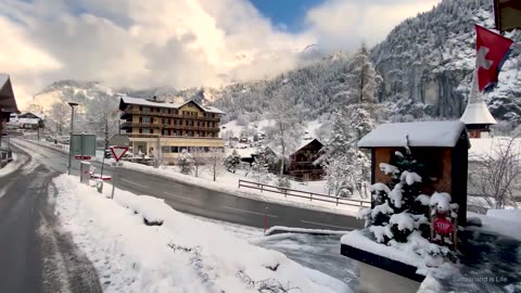 Lauterbrunnen Switzerland 4K 🇨🇭 The MOST Beautiful Village in Winter ❄️️