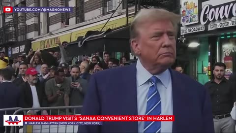 Donald Trump visits Sanaa Latino Food Bodega in Harlem, New York (April 16, 2024)