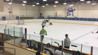 Goalie Stacks the Pads