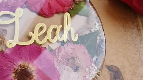 I wrote the name of my friend's newborn on a #resin wall hanging