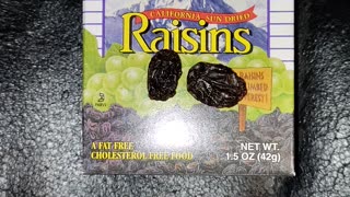 Eating Boghosian California Sun Dried Raisins, Dbn, MI, 6/17/24