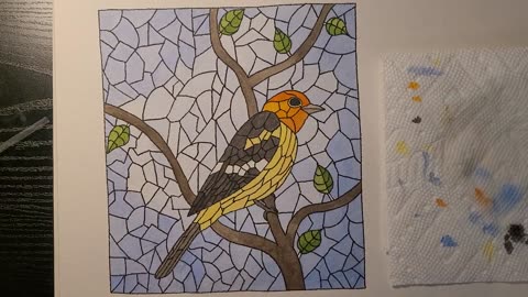 Painting of a Stained Glass Bird