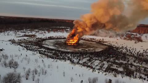 Symbolic burning of Babylon in Russia