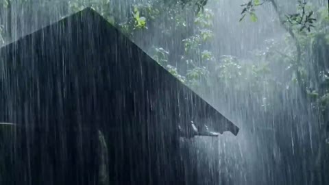 Sleep instantly in 7 minutes with heavy rain and thunder in an old house in a foggy forest at night