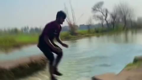 A boy showing off his amazing skills