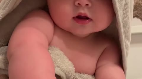 CUTE BABY FRESH OUT THE BATH