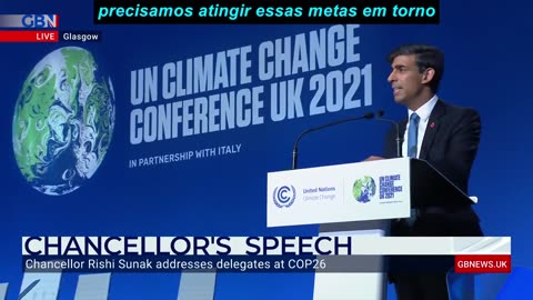 WEF Puppet Rishi Sunak before he became the British PM speaking at the 2021 COP26 summit