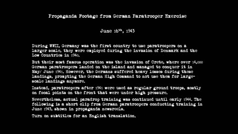 Propaganda Footage from German Paratrooper Exercise- 16 June 1943 [Full HD]