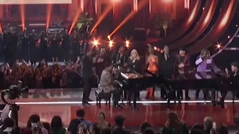 Lionel Richie, Charlie Puth,Melissa, performing 'We are the World " At The American Music Awards