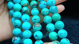 Natural turquoise beautiful smooth beads size 6mm and 10mm loose beads full strand 16inch