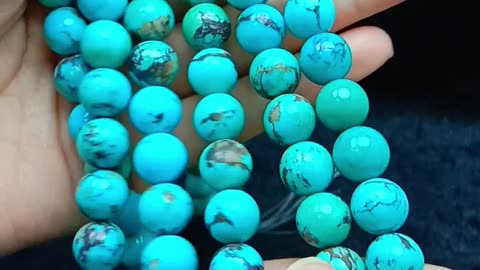 Natural turquoise beautiful smooth beads size 6mm and 10mm loose beads full strand 16inch