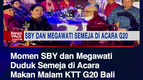 Momen SBY dan MegawatiDuduk Semeja di AcaraMakan Malam KTT G20 Bali