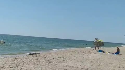 Low Flying Russian Helicopters on Beach at Sea of Azov