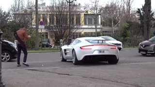 Aston Martin One77 AMAZING Engine Sounds in Paris!