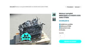 Moteur complet MERCEDES 4.0 W205 C63S AMG 177980