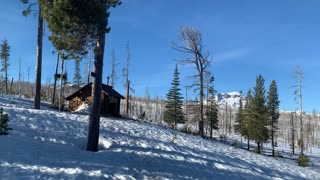 Arriving at Jeff View Log Cabin Shelter – Central Oregon