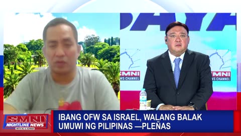 Ibang OFW sa Israel, walang balak umuwi ng Pilipinas —Pleñas