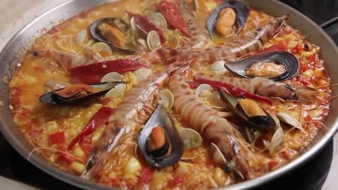 Paella de Marisco - Receta Arroz Brillante