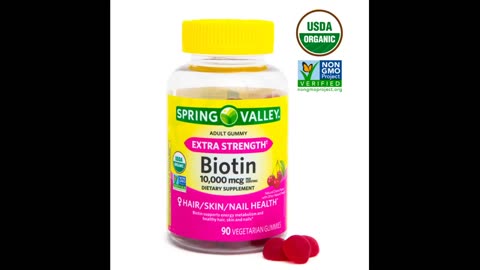 Biotin Gummies 10,000mcg - Highest Potency Vitamin B7 for Healthy Hair Growth, Skin & Nails - D...