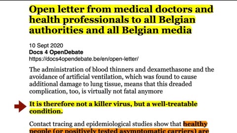 Lettre ouverte de médecins belges pour mettre fin au confinement du Covid-19 (extraits) (Fat News) (VOST)