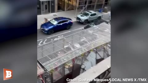 INSANE Driver PLOWS Through Sidewalk to Evade NYPD