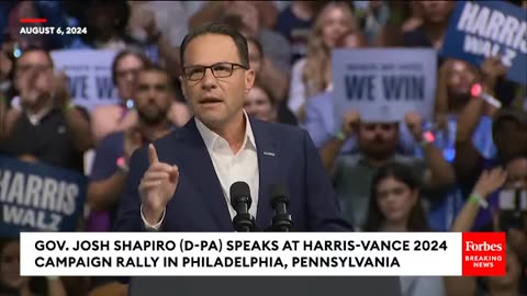 'Tim Walz Is A Great Man': Josh Shapiro Praises Harris-Walz Ticket At Philadelphia, PA, Rally