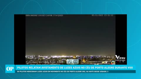 Pilotos relatam avistamento de luzes azuis no céu de Porto Alegre durante voo