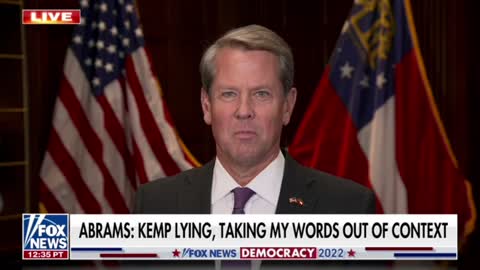 Georgia Gov. Brian Kemp responds to Stacey Abrams' claim that he lied about her stance on defunding the police