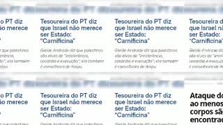 Tesoureira do pt diz que Israel não merece ser estado