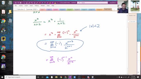 Calculus 2 - Section 11-9 - Short Example of manipulating a Sum