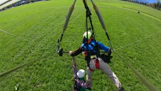 Hang Glider Launches In Air Without Being Harnessed