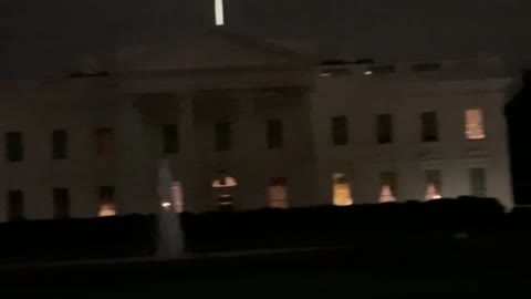 Interior lights at the White House came on 1am today. Police escorted black suvs seen