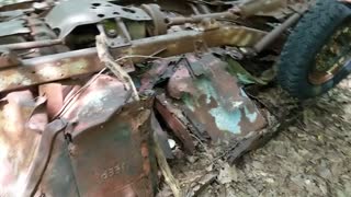 an old CJ5 we found in woods abandoned and wrecked