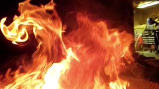 Slow motion of fire.