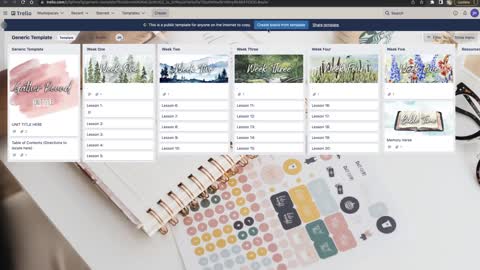 Trello: How to Get Started with a Generic Template for a Gather Round Homeschool Unit