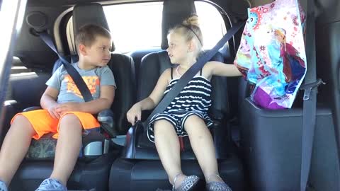 Adorable cousins have a serious conversation about police officers