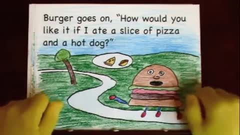 Reading Comprehension Activity Pizza and Hot Dog Meet Burger