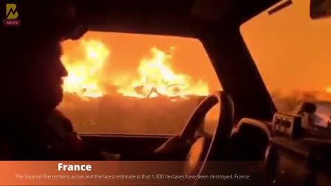 France Fire of Saumos remains active