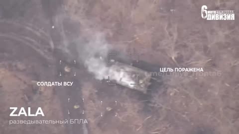 A Russian Lancet-3 kamikaze drone hit a Ukrainian MT-LB with a ZU-23-2 on one of the routes