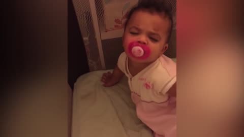 Baby waking up from long Nap, Funny and cute