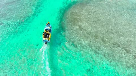 video drone above lagoon