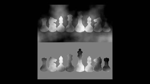 Chess pieces optical illusion (contrast)