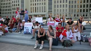 Imágenes de la manifestación frente al Parlamento en Minsk en apoyo a la huelga general
