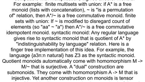 Examples of monoidssemigroups in programming