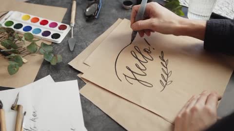 Hand art drawing video