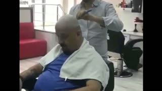 Look how they cut the hair of this man!