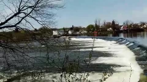 Up close to the Stillwater New York Dam on the Hudson River