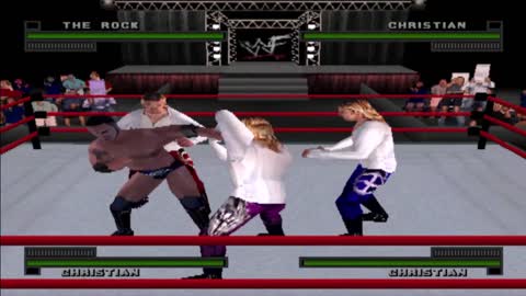 WWF Attitude PS1: 1 on 3 match #42