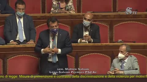 🔴 Matteo Salvini interviene in Aula, al Senato, sul DDL ZAN (13/07/2021).